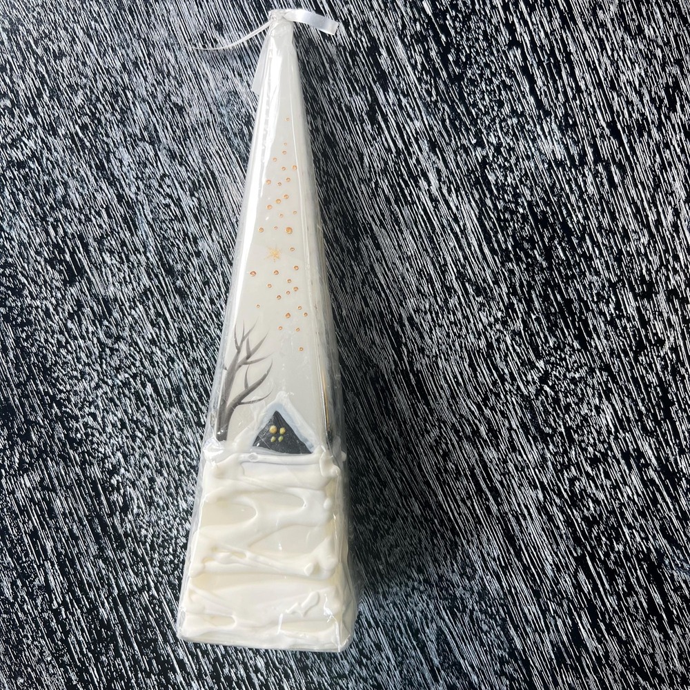 German winter scene pillar candle - in original‎ packaging